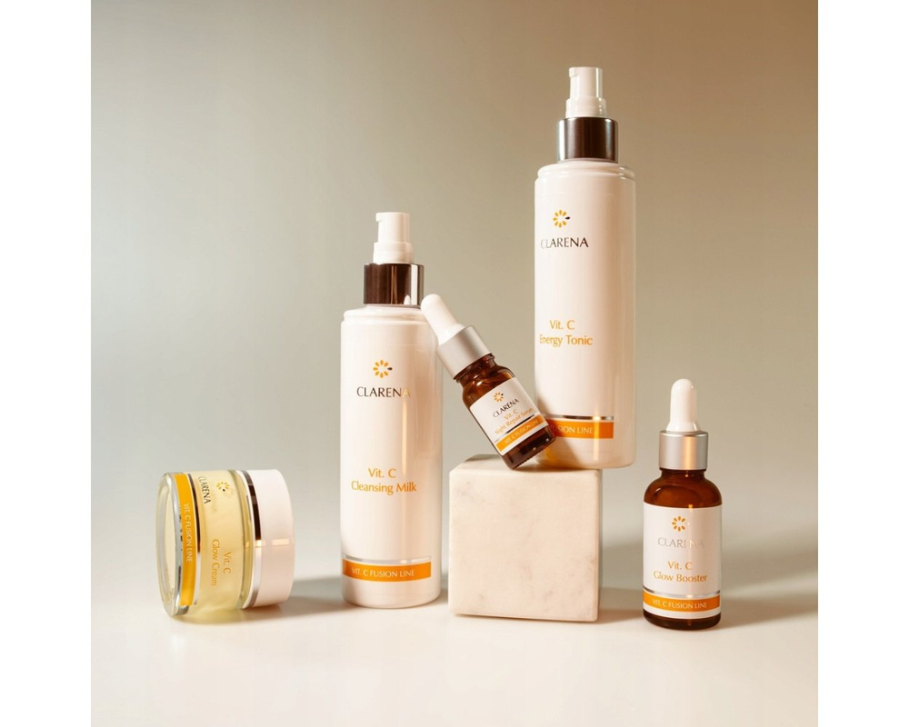 Clarena Vit C Fusion Line Rozświetlająca Maska Kremowa z Witaminą C dla Skóry Pozbawionej Blasku 200ml