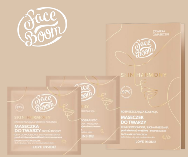 FaceBoom Skin Harmony Love Inside Rozpieszczająca Kolekcja Maseczek dla Cery Suchej i Odwodnionej 2x5g