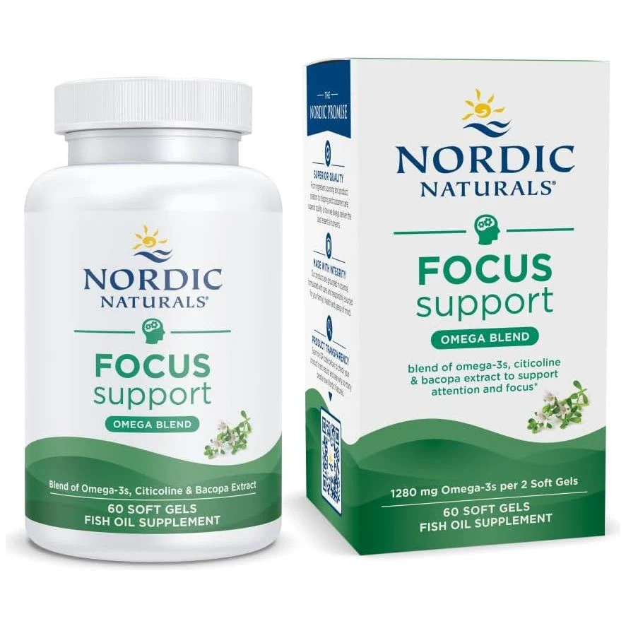 Nordic Naturals Focus Support Wyciąg z Bacopa Monnieri Wspiera Pamięć i Koncentrację 60 Kapsułek