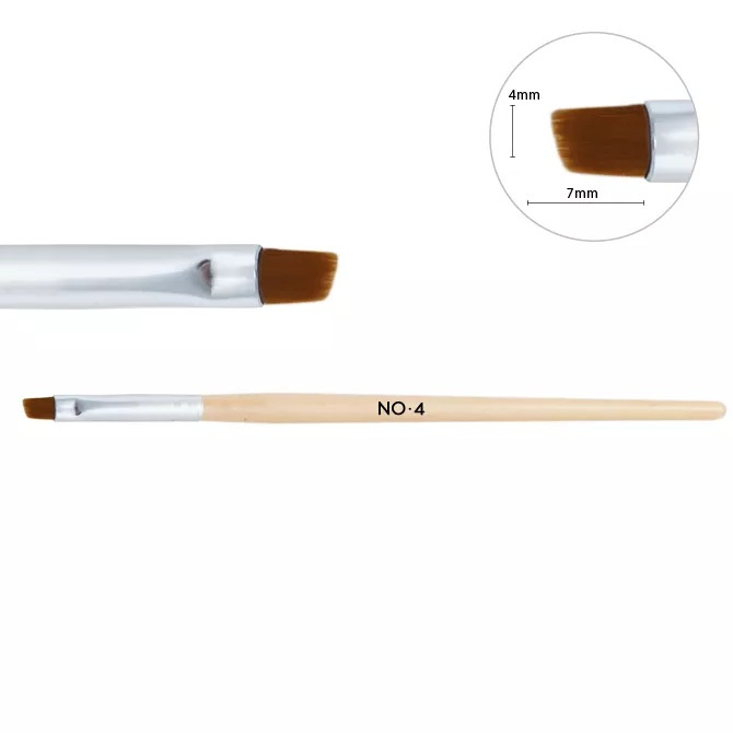 NeoNail Wooden Gel Brush Angled No. 4 1 Piece