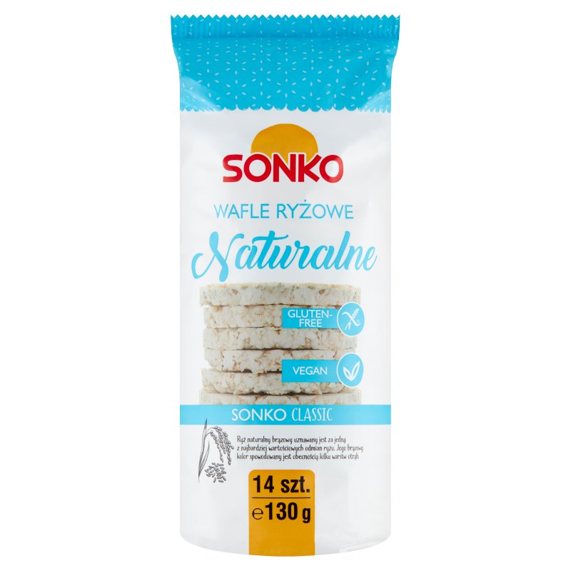 Sonko Classic Natural Rice Cakes Gluten Free Vegan with Fiber 130g