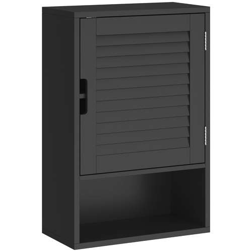 HOMCOM Bathroom Cabinet, Wall Mounted Storage Cabinet with Adjustable Shelves, 40 x 20 x 60 cm, Black