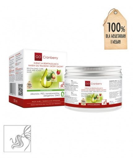 GoCranberry Kuracja Rewitalizująca- maska do włosów i skóry głowy WŁOSY SŁABE Z TENDENCJĄ DO WYPADANIA 200 ml