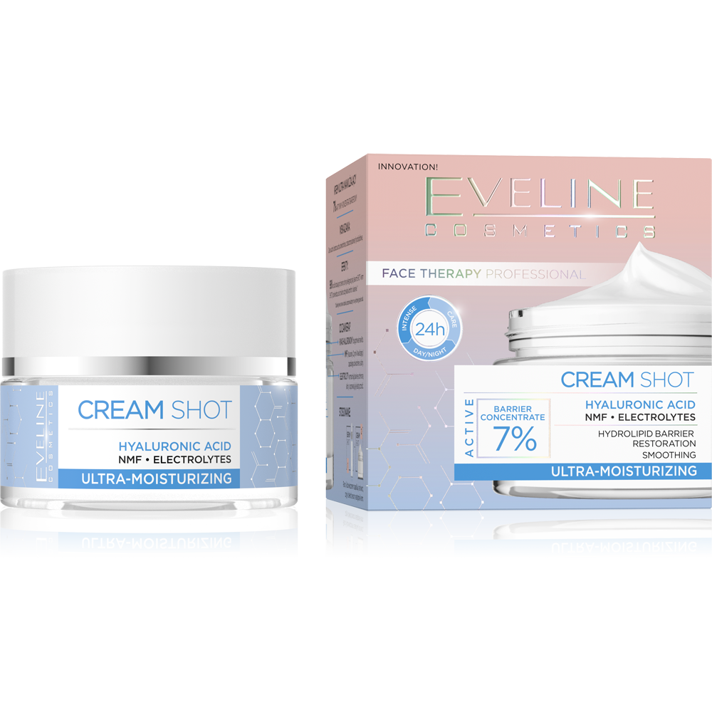 Eveline Cream Shot Ultra Nawilżający Krem do Skóry Suchej i Bardzo Suchej 50ml