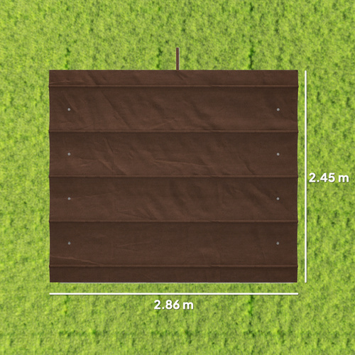 Outsunny Pergola Cover Roof, 2.86 x 2.45 m Retractable Sun Shade Top for 3 x 2m Pergola Frame, UV30+ Protected, Coffee