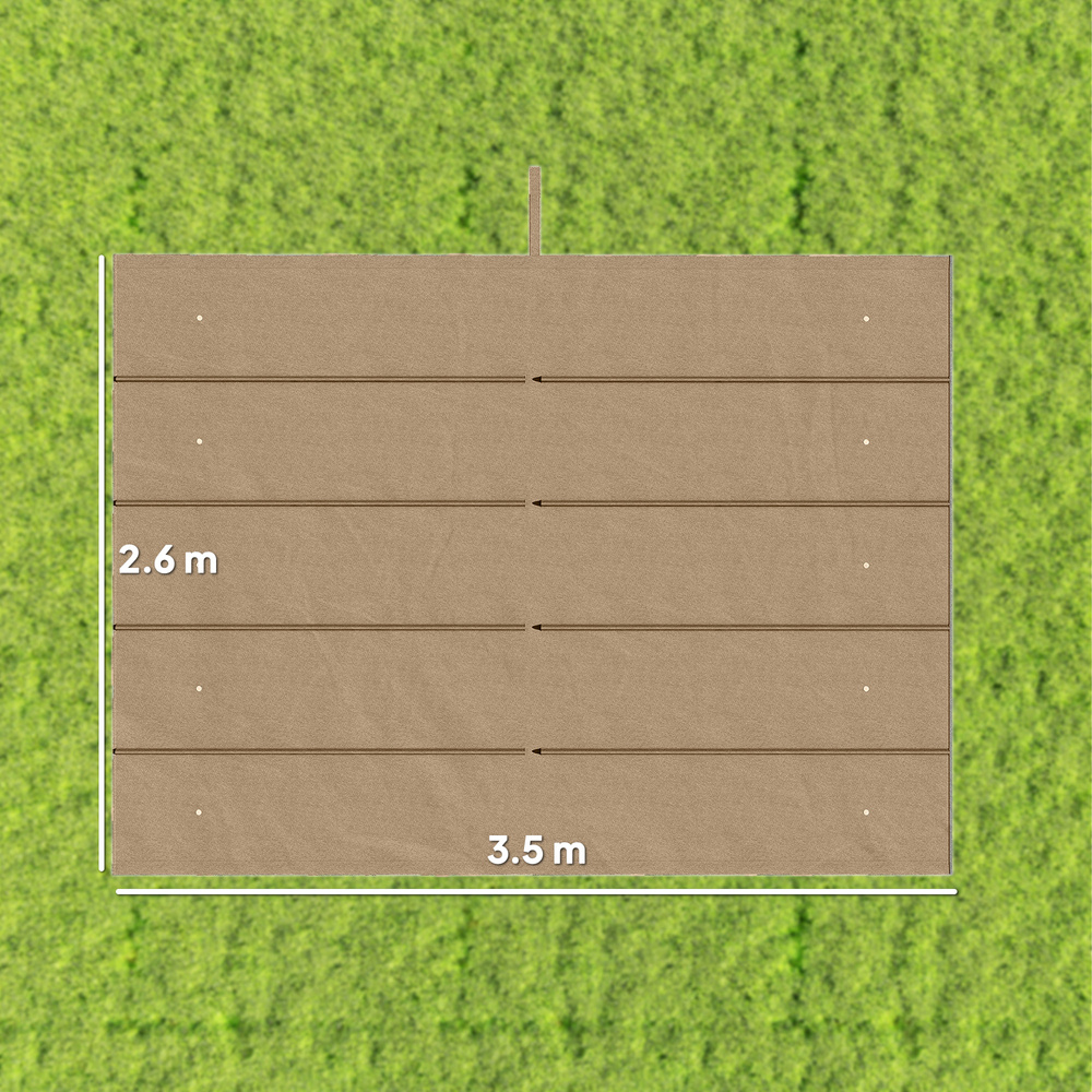 Outsunny Retractable Pergola Cover, 3.5 x 2.6 m Replacement Canopy Fabric for 4 x 3 m Frame, Roof Top Only, Tan