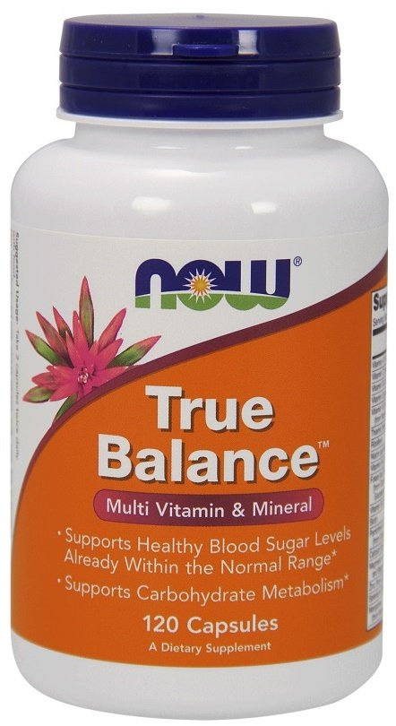 NOW Foods True Balance Multi-Vitamin Supplement for Healthy Blood Sugar and Carbohydrate Metabolism 120 Capsules