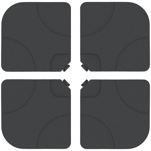 Outsunny 4 Pieces Parasol Base Stand Weights for Banana Hanging Cantilever Umbrella, Water and Sand Filled, Up to 72kg, Black