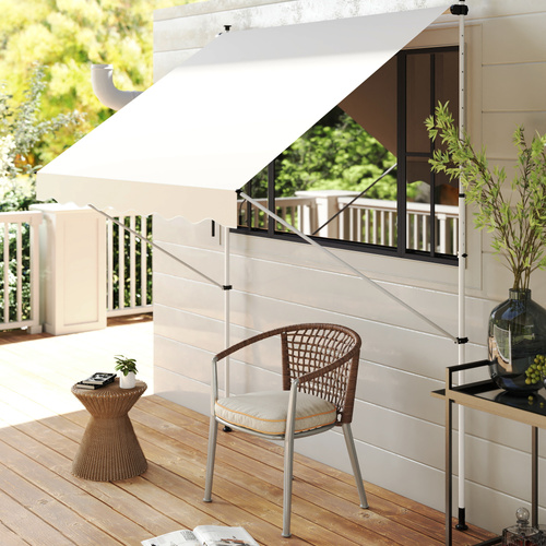 Outsunny 3x1.5m  Adjustable Outdoor Aluminium Frame Awning Beige