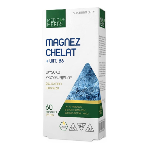 MEDICA HERBS Magnez Chelat + Wit. B6 60 kaps.