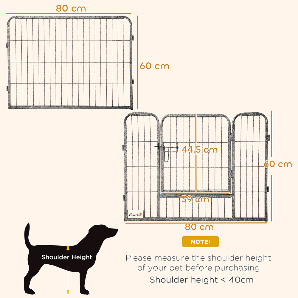 PawHut 16 Panels Heavy Duty Puppy Playpen, for Small Dogs, Indoor and Outdoor Use - Grey