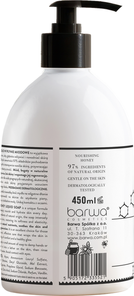 Barwa Pure Calm Nourishing Honey Liquid Soap 450ml