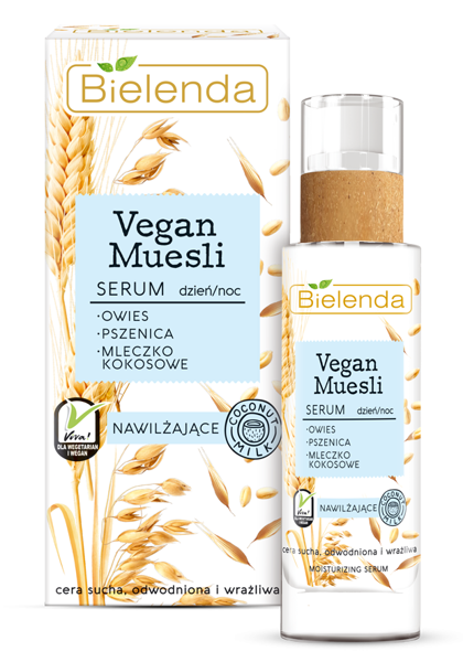 Bielenda Vegan Muesli Nawilżające Serum z Pszenicą Owsem i Mleczkiem Kokosowym do Suchej Cery 30ml