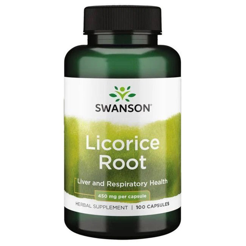 Swanson Licorice Root 450mg for Digestive Support 100 Capsules