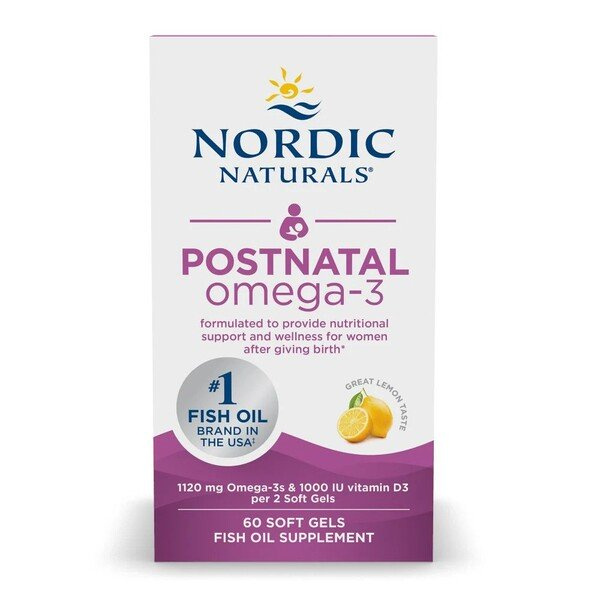 Nordic Naturals Postnatal Omega-3 1120mg Cytrynowy dla Kobiet po Porodzie 60 Kapsułek