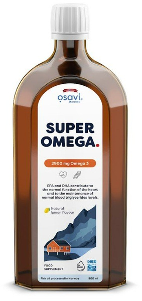 Osavi Super Omega 2900mg Omega 3 Liquid with Lemon Flavour for Heart and Brain Support 500ml
