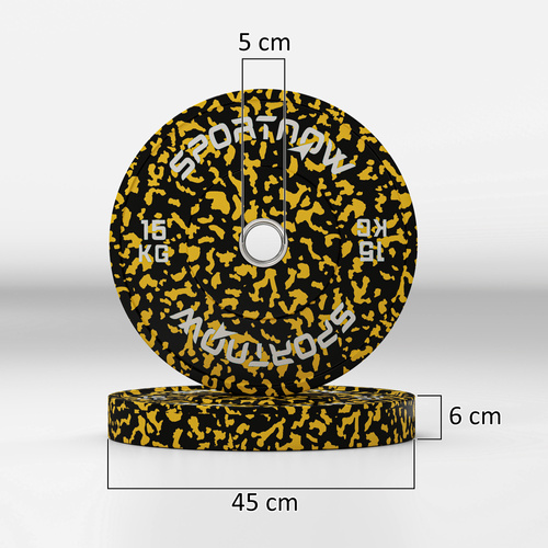 SPORTNOW Olympic Weight Plates with 5cm Holes, for Weight Lifting, 2 x 15KG