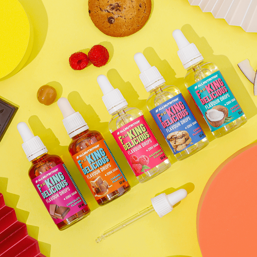 AllNutrition Fitking Delicious Flavour Drops Peach Beach Aromatyczne Krople bez Cukru Tropikalno- Brzoskwiniowy 50ml