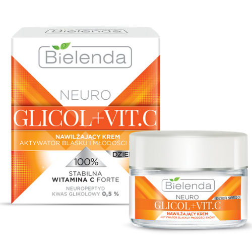 Bielenda Neuro Glicol Vitamin C Nawilżający Krem do Twarzy na Przebarwienia z SPF20 50ml