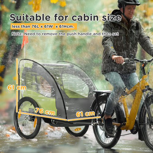 HOMCOM Baby Bike Trailer Cover, Anti Dust Rain Snow, Cold Wind, 76 x 61 x 61 cm
