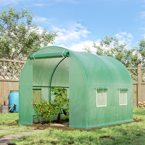 Outsunny 245 x 200cm Polytunnel Greenhouse - Green