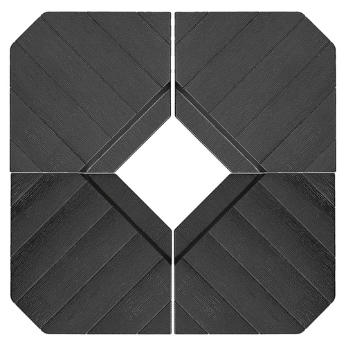 Outsunny Umbrella Weights for Cantilever Parasols, Set of 4 Heavy Duty Parasol Base Stand Weights, 80kg Sand or 60kg Water Filled, Black