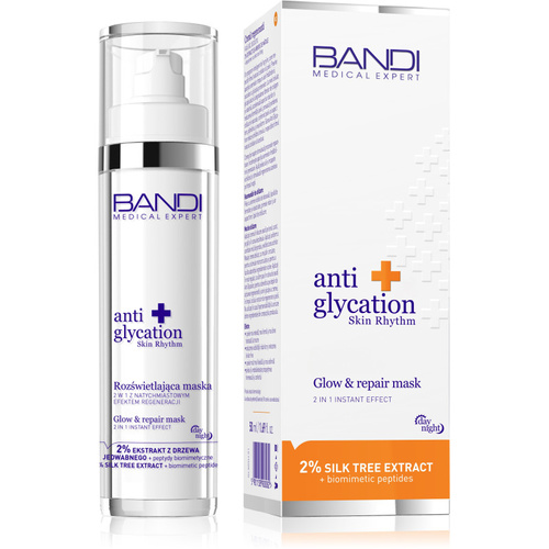 Bandi Anti Glycation Glow & Repair Rozświetlająca Maska 2w1 z Natychmiastowym Efektem Regeneracji dla Skóry Zmęczonej 50ml