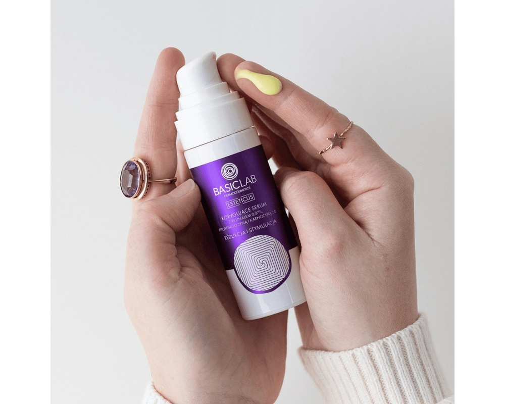 BasicLab Dermocosmetics Korygujące Serum z Retinalem 0,07% Fitosfingozyną i Karnozyną 2.0 Redukcja i Stymulacja dla Skóry Problematycznej 30ml