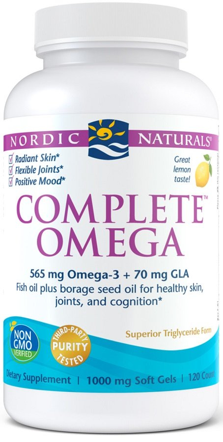 Nordic Naturals Complete Omega Supplement with Omega 3 6 9 for Healthy Skin and Joints 120 Softgels