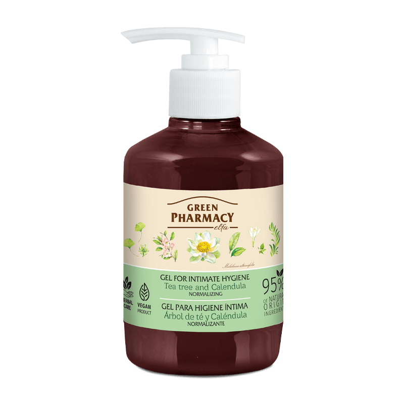Green Pharmacy Normalizing Gel for Intimate Hygiene with Calendula and Tea Tree 370ml