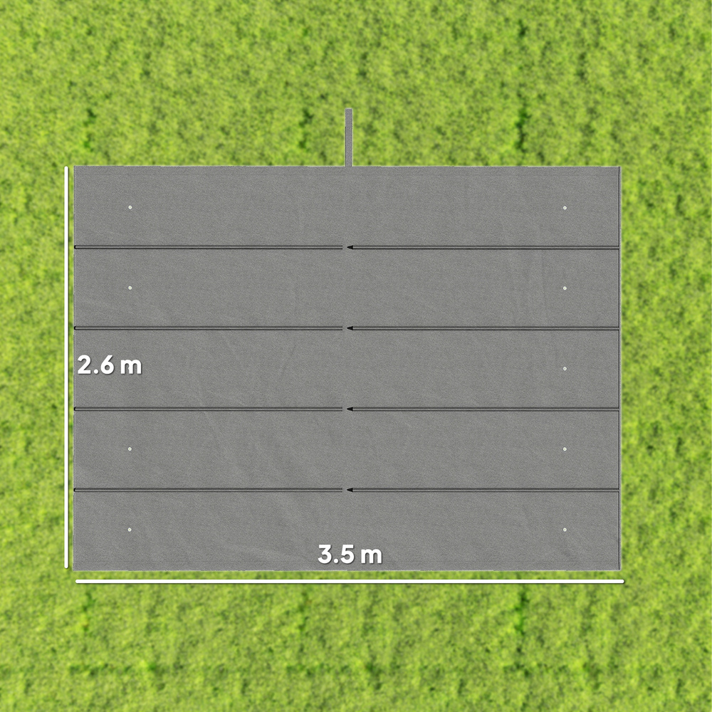 Outsunny Retractable Pergola Cover, 3.5 x 2.6 m Replacement Canopy Fabric for 4 x 3 m Frame, Roof Top Only, Light Grey