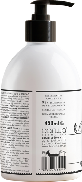 Barwa Pure Calm Kozie Mleko Regenerujące Mydło w Płynie 450ml