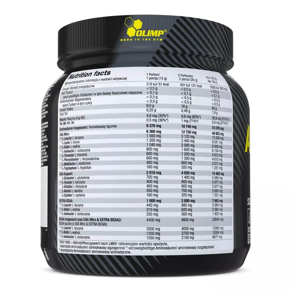 Olimp Amino EAA Xplode Aminokwasy Egzogenne z BCAA Pomarańcza 520g