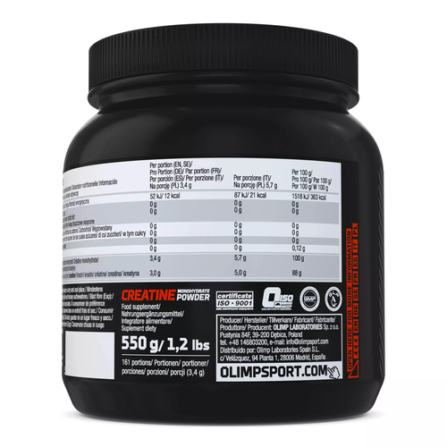 Olimp Monohydrat Kreatyny w Proszku na Siłę i Wytrzymałość 550g