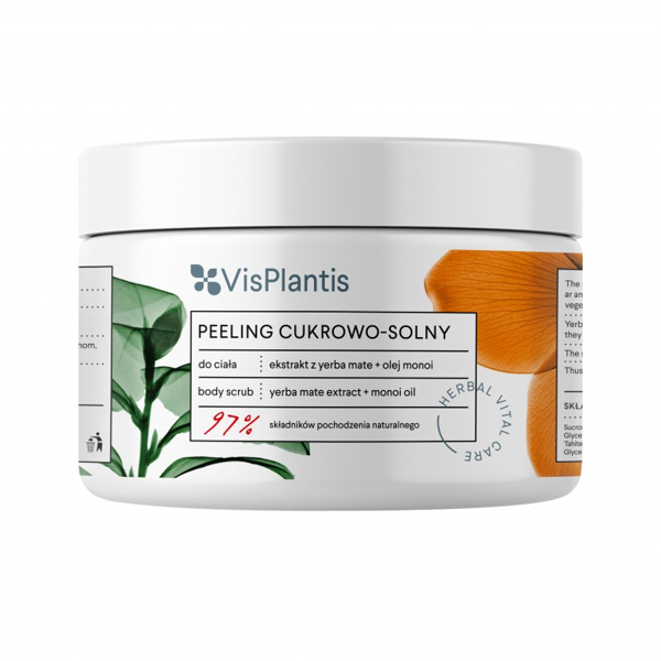 Vis Plantis Peeling Cukrowo-solny Ekstrakt z Yerba Mate i Olej Monoi 200 ml