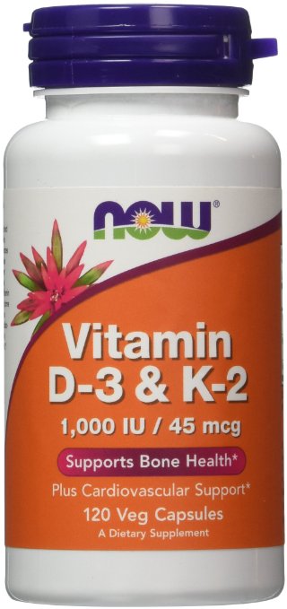 Now Foods Vitamin D-3 & K-2 Wspomaga Prawidłowe Funkcjonowne Systemu Immunologicznego i Zdrowie Kości  120 Kapsułek