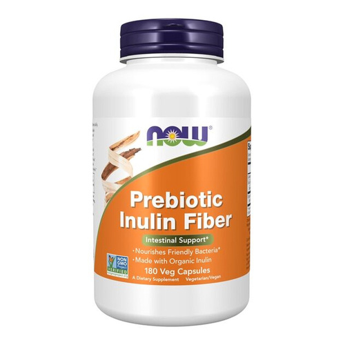 NOW Foods Prebiotic Inulin Fiber for Intestinal Support 180 Vcaps
