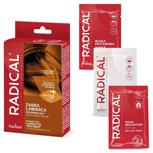 Radical Regenerujący Zabieg do Laminacji Włosów Maska Booster i Serum 15x15x5ml