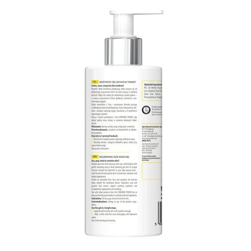 Apis Ceramide Power Odżywczy Żel do Mycia Twarzy dla Skóry Szarej Zmęczonej Wrażliwej na Dzień i na Noc 300ml
