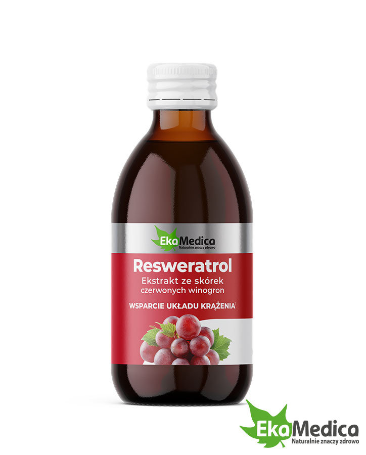 EkaMedica Resveratrol Liquid Diet Supplement with Red Grape Extract for Cardiovascular Support 250ml