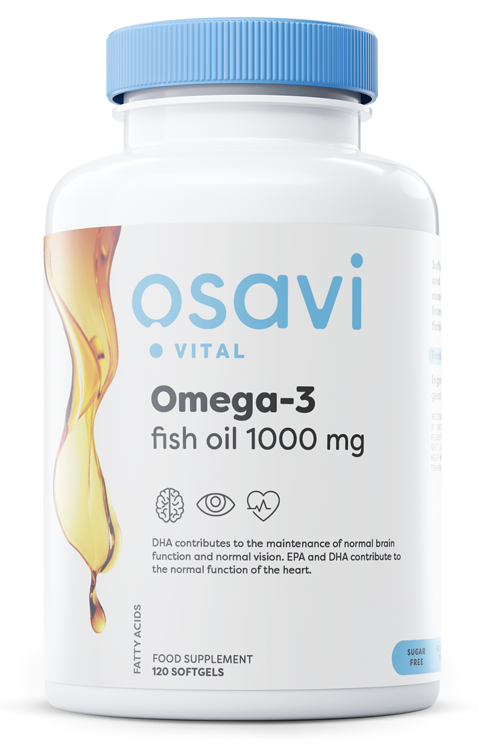 Omega-3 Fish Oil Molecularly Distilled, 1000mg - 120 softgels