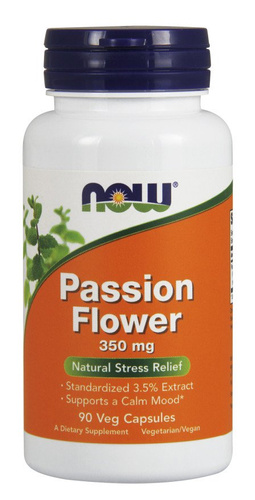 Now Foods Passion Flower 350mg Męczennica Cielista Relaks i Uspokojenie 90 Kapsułek