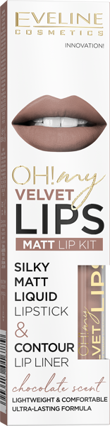 Eveline Oh My Velvet Lips Matt Liquid Lipstick and Lip Liner No. 11 Cookie Milkshake 4.5ml