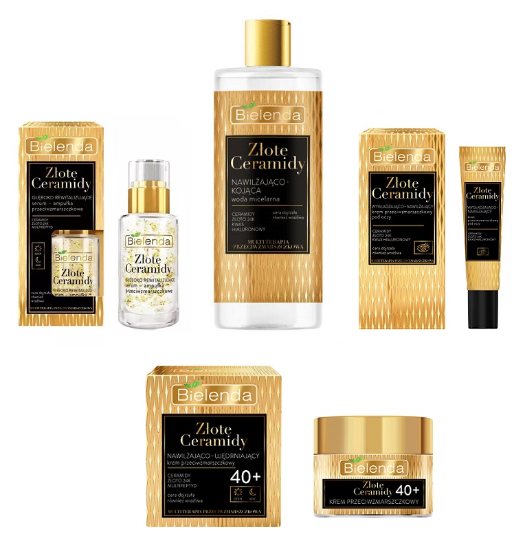 Bielenda Golden Ceramides Anti-wrinkle Face Set Micellar Liquid + Serum + Eye Cream + Cream 40+