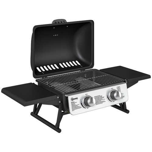 Outsunny Two-Burner Compact Gas Grill - Black