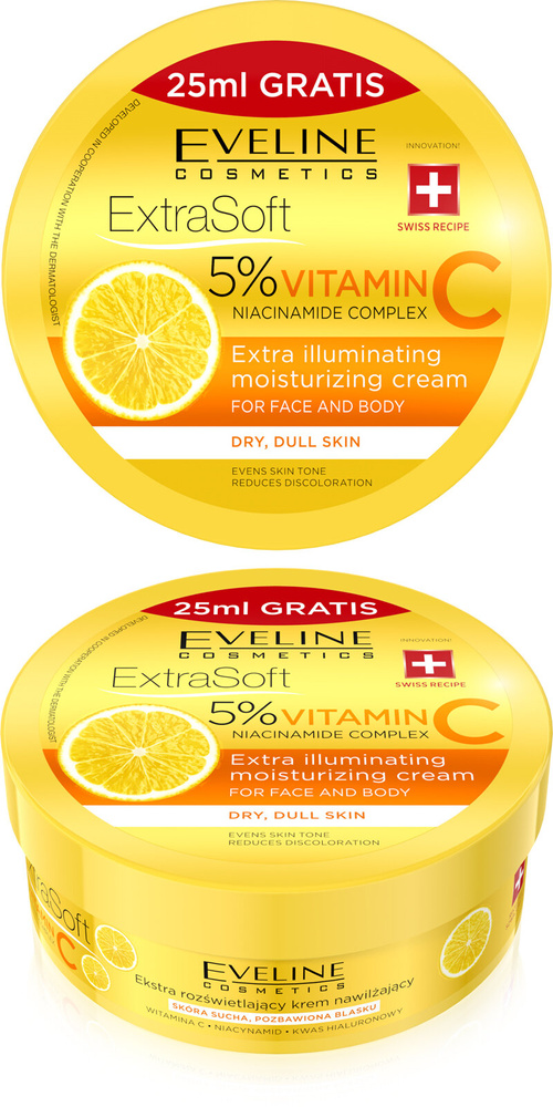 Eveline Extra Soft Brightening Moisturising Cream with Vitamin C and Niacinamide 200ml