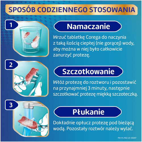 Corega Tabs Tabletki do Czyszczenia Protez Aparatów i Akcesoriów Ortodontycznych 6 Sztuk