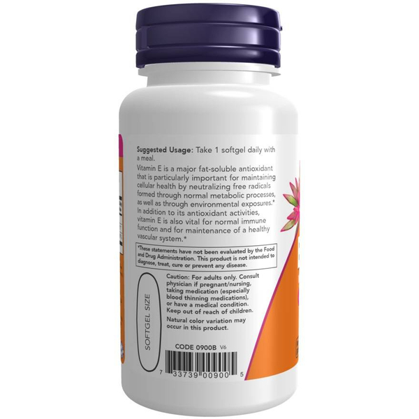 Now Foods Vitamin E-1000 Natural Mixed Tocopherols Wspiera Odporność 100 Kapsułek