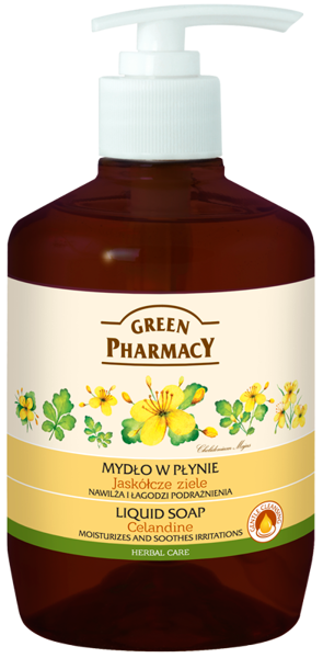 Green Pharmacy Mydło w Płynie Jaskółcze Ziele Nawilżające i Łagodzące Podrażnienia 465ml