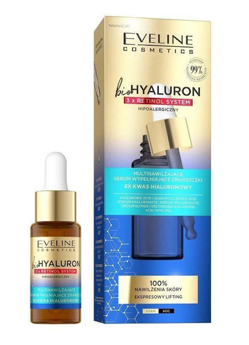 Eveline BioHyaluron 3x Retinol System Multinawilżające Serum Wypełniające Zmarszczki 18ml
